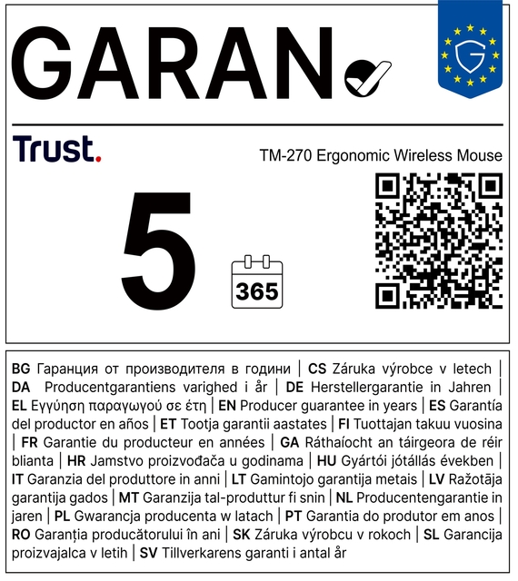 draadloze muis, ergonomisch, 5 jaar garantie