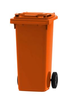 Mini Afvalcontainer Kunststof 120ltr Oranje