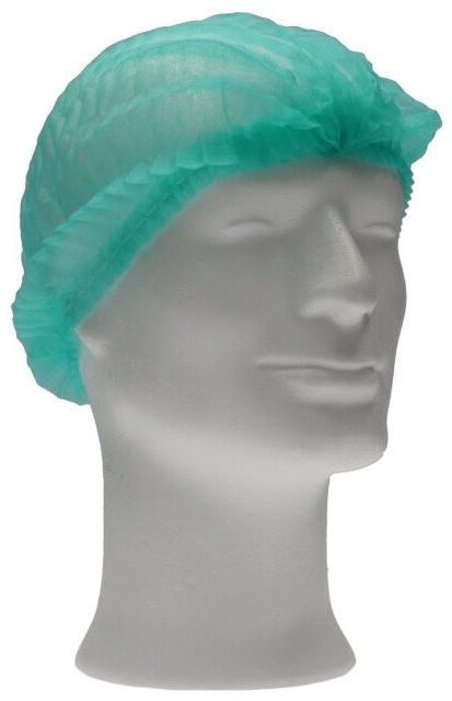 bouffant cap, hairnet, surgical cap, disposable cap, groene cap