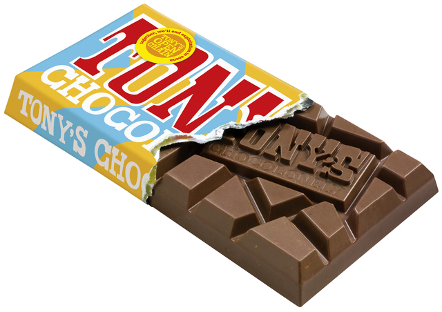 chocoladereep, melkchocolade, reep met noten, tonys, letters praline
