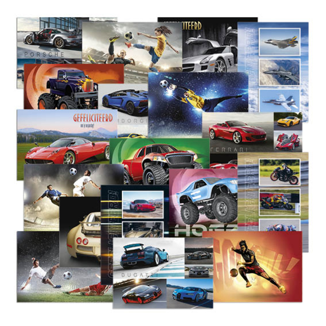 wagenauto, sportauto, collage, varieert, overzicht