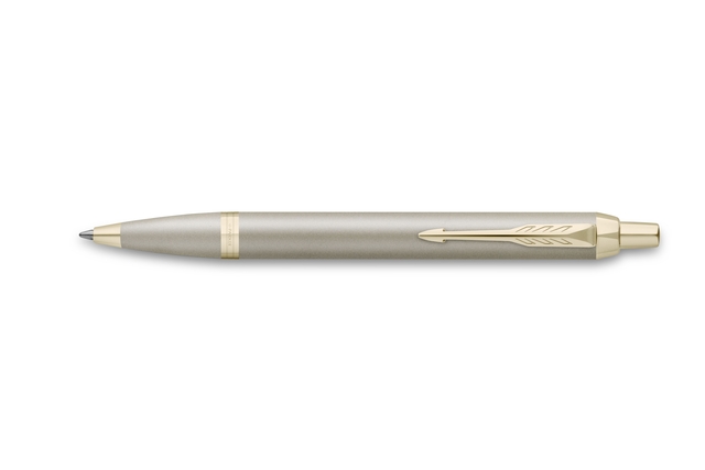 balpen, mechanische pen, grijs, metalen clip, kleurgoud