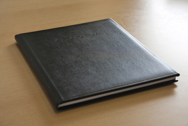 notitieboek, boek, leder, zwart, portfolio