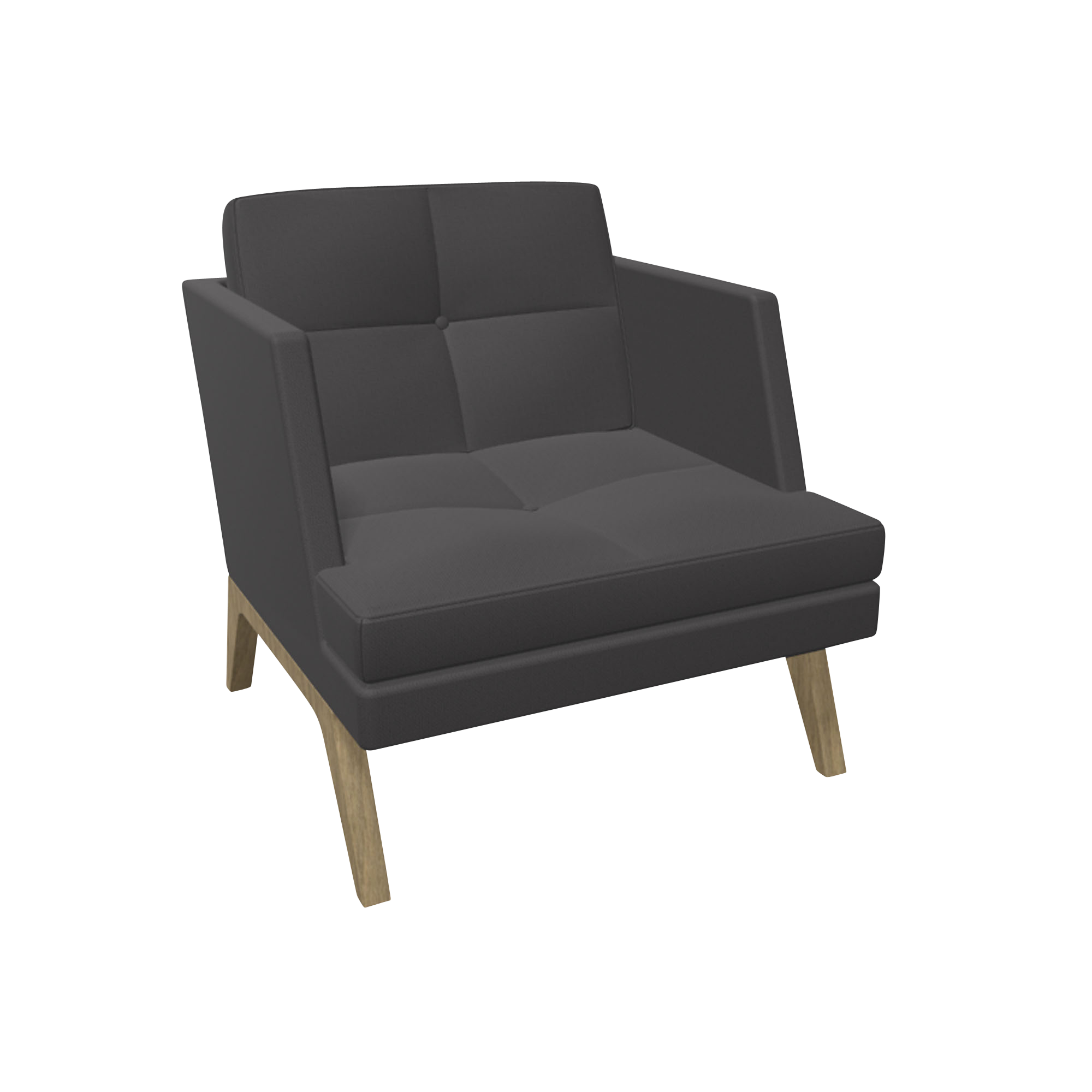 1-zits fauteuil Ona met houten frame &amp; lage rugleuning - B/H/D: 79x84x84 cm