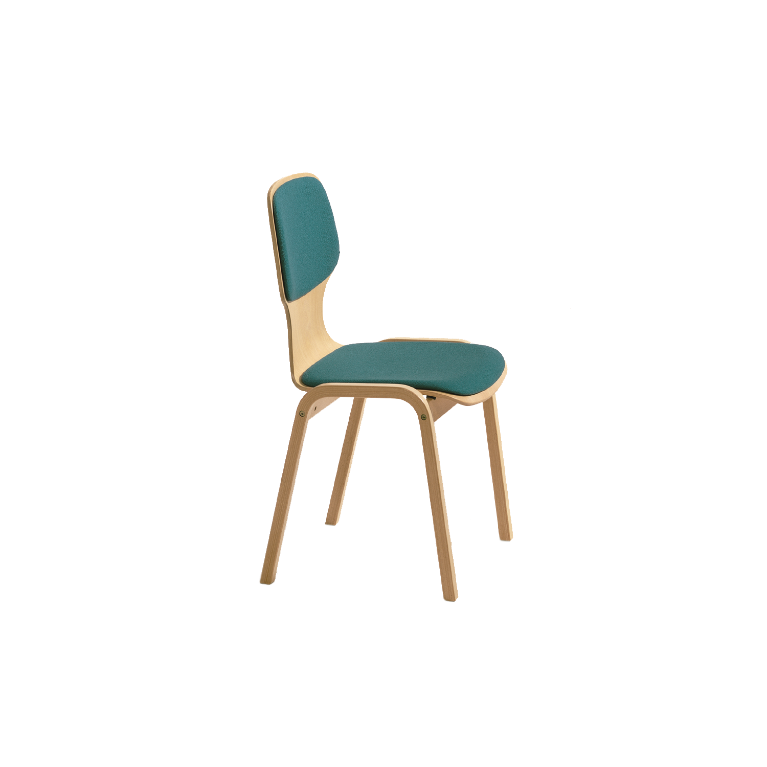 Stapelbare stoel met kuip "Barcelona" en frame van multiplex