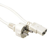 ACT Netsnoer Schuko CEE 7/7 male (recht) - C13 IEC 60320 ivoor 2,5 m