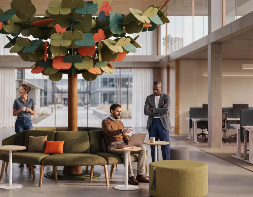 BLOOM.TREE als akoestisch middelpunt in een open kantooromgeving