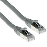 ACT Grijze 1 meter LSZH SFTP CAT6A patchkabel snagless met RJ45 connectoren