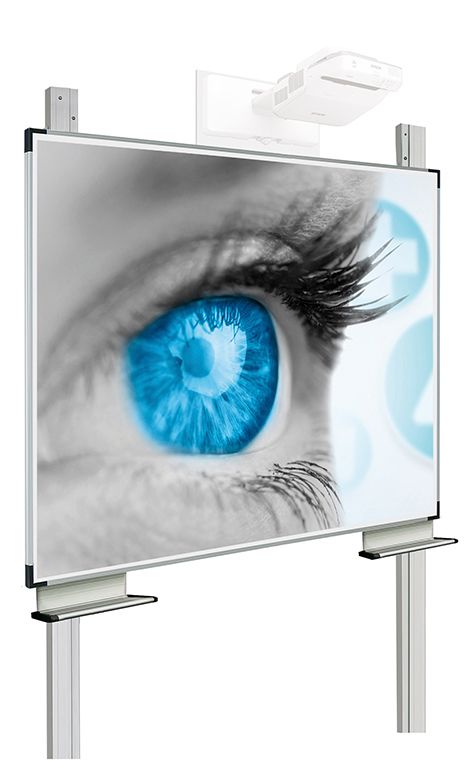 Projectiebord (16:10) ExtraFlat op kolommen, Low Gloss - 120x192 cm, 88"