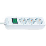 Brennenstuhl Eco-Line, stekkerdoos, 3 sockets, 3m, wit, met schakelaar