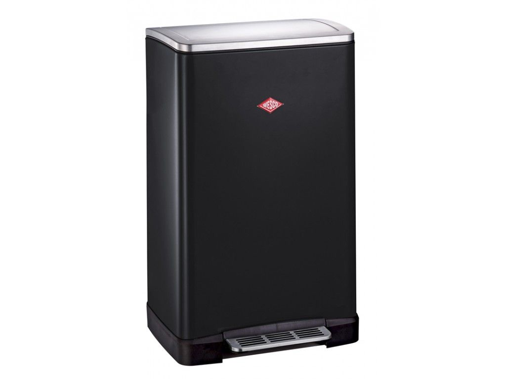 Wesco Afvalbak 2x18ltr Pedaalemmer Big Double Zwart