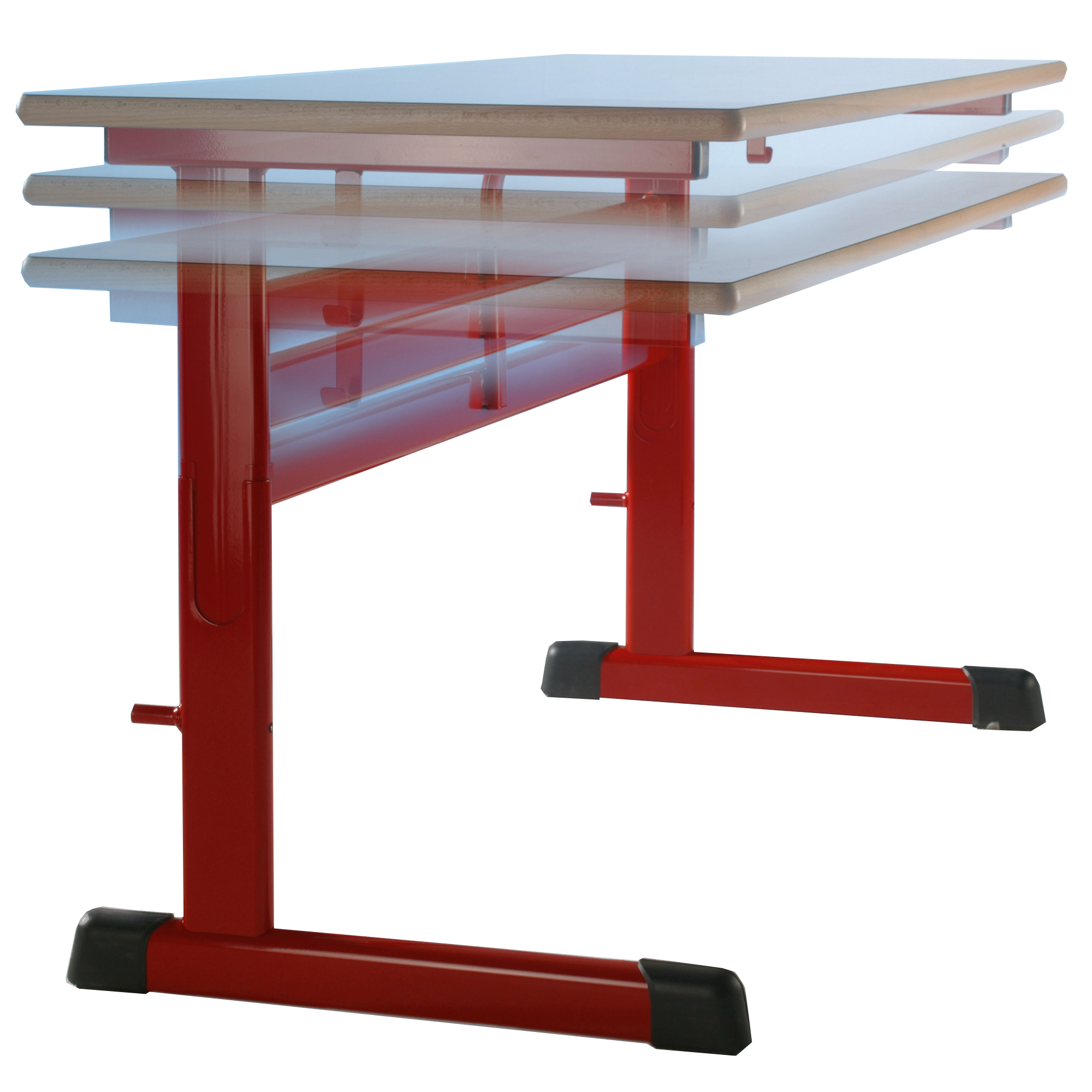 1-persoons leerlingtafel model TH-E-PU, in hoogte verstelbaar, melamine tafelblad met PU rand