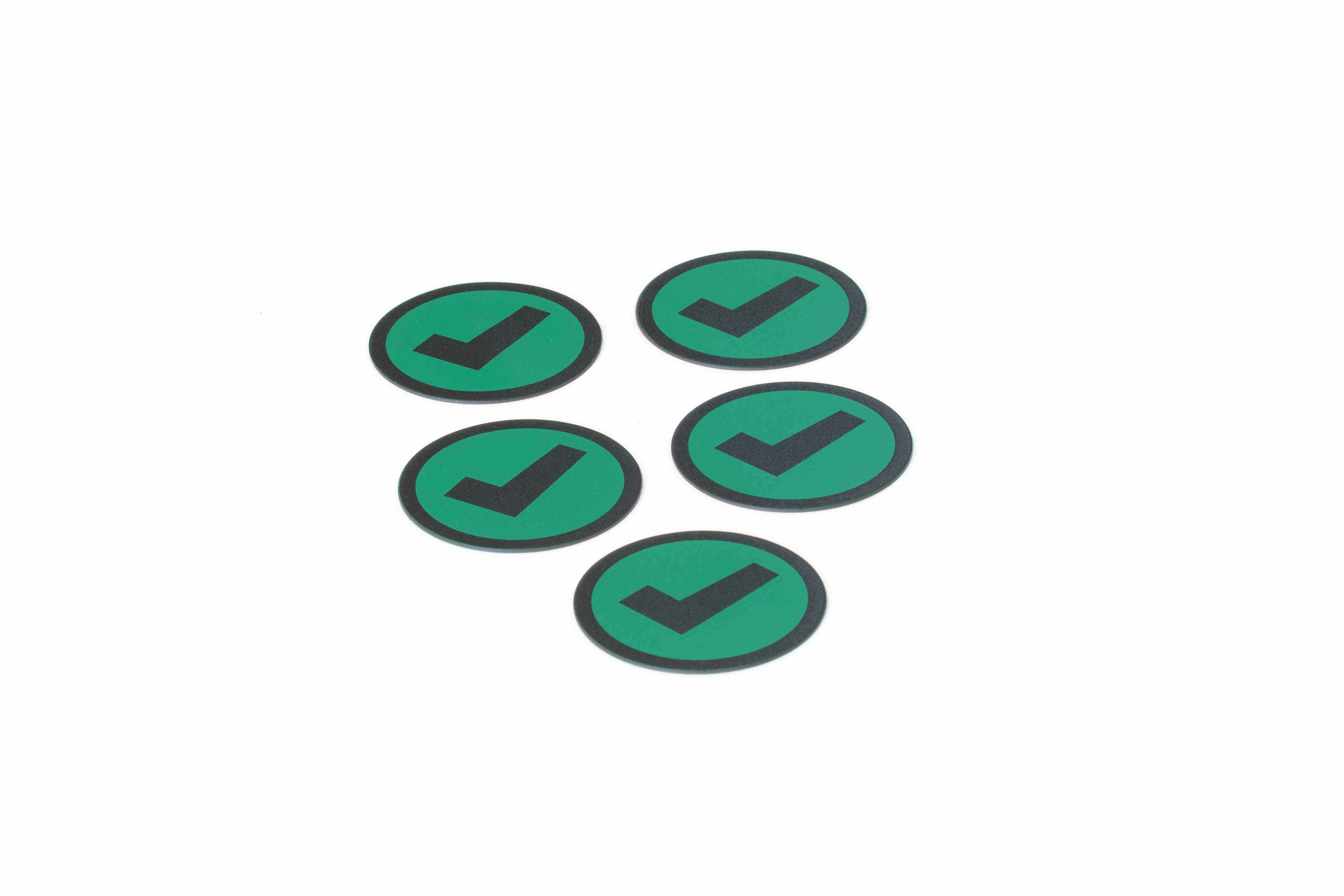 Impressiemagneetfolie 'Check', groen, set van 5 - Ø50x0,85mm