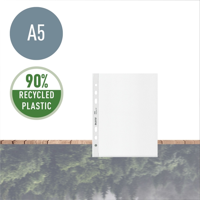 A5, gerecycled plastic, kunststof vel, bindmap vel, 3-gaats bindersleeve