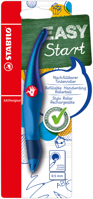 Rollerpen STABILO Easyoriginal rechtshandig hologr ed M blauw blister
