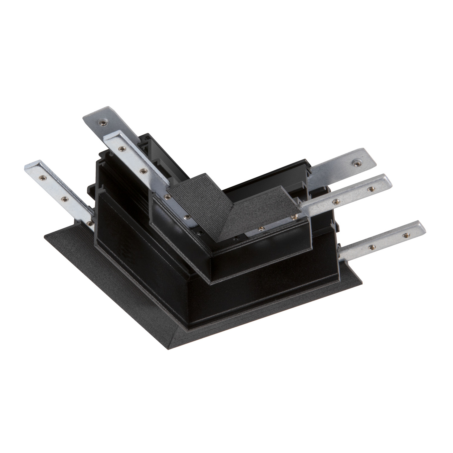 L-verbinder 48V TRACK inbouw diep links zwart