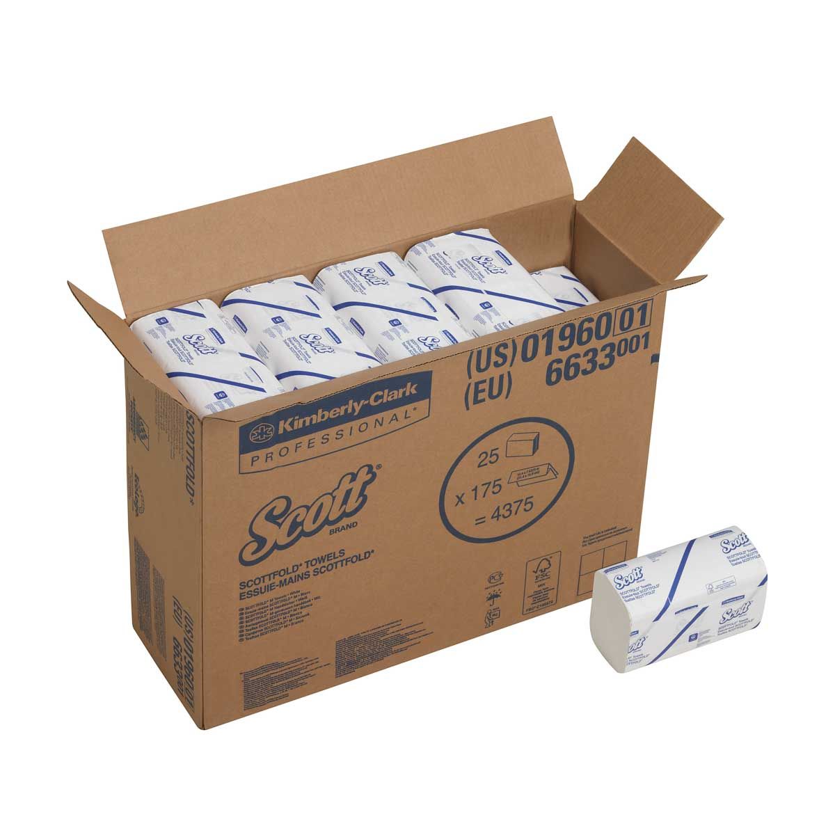 Kimberly Clark SCOTT Handdoekpapier M-vouw Wit 25x175