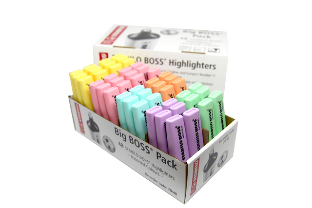 Markeerstift STABILO BOSS Original 70 ass pastel classpack à 48 stuks