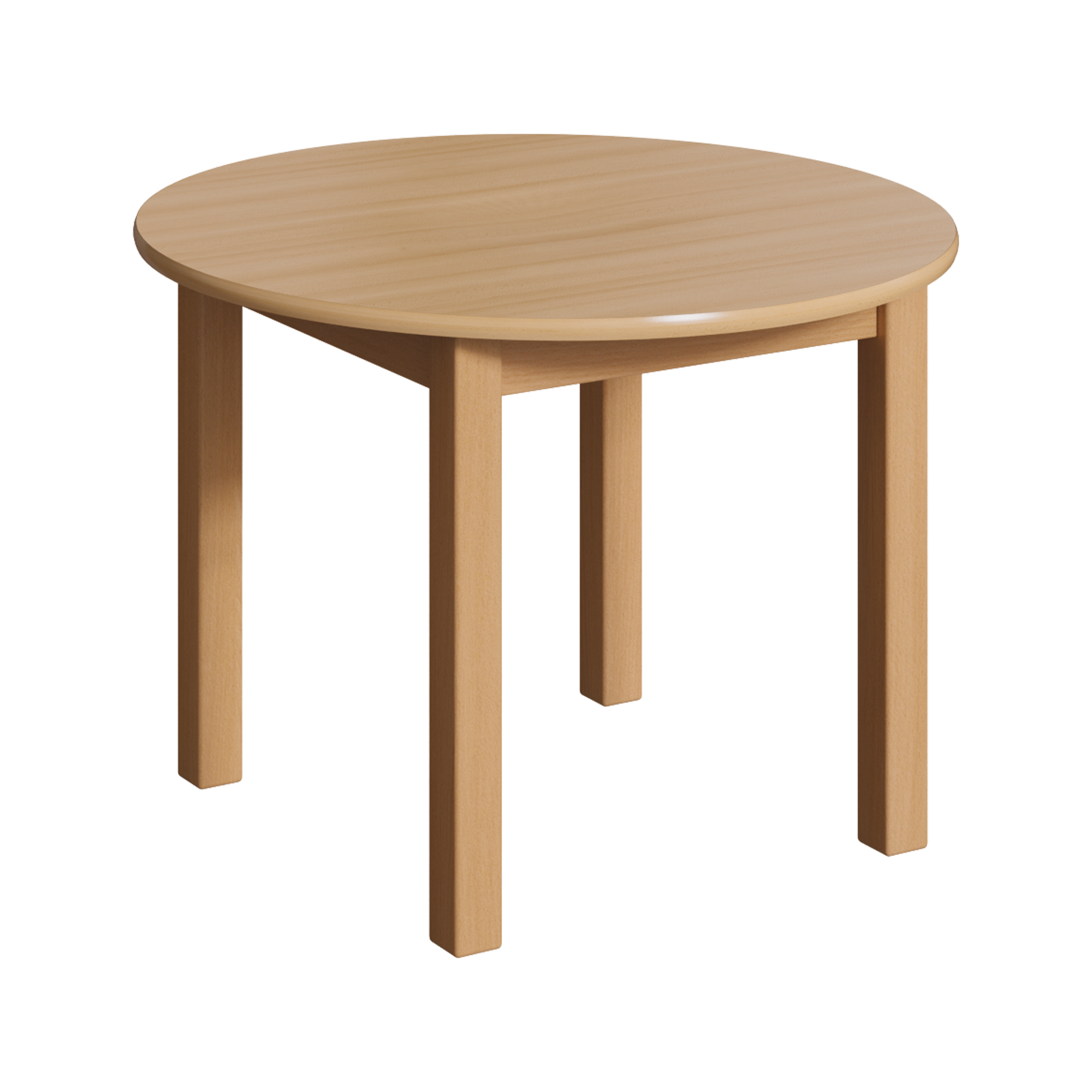 Ronde tafel met massief houten frame en laminaat blad