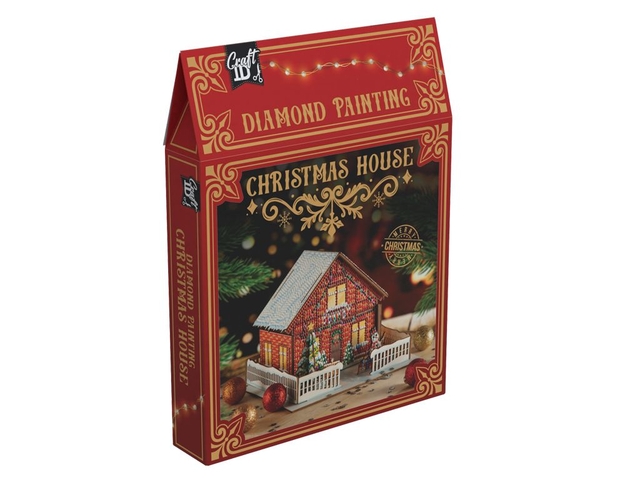 Diamondpaintingkaarten Craft ID Kersthuis 20x20x14cm