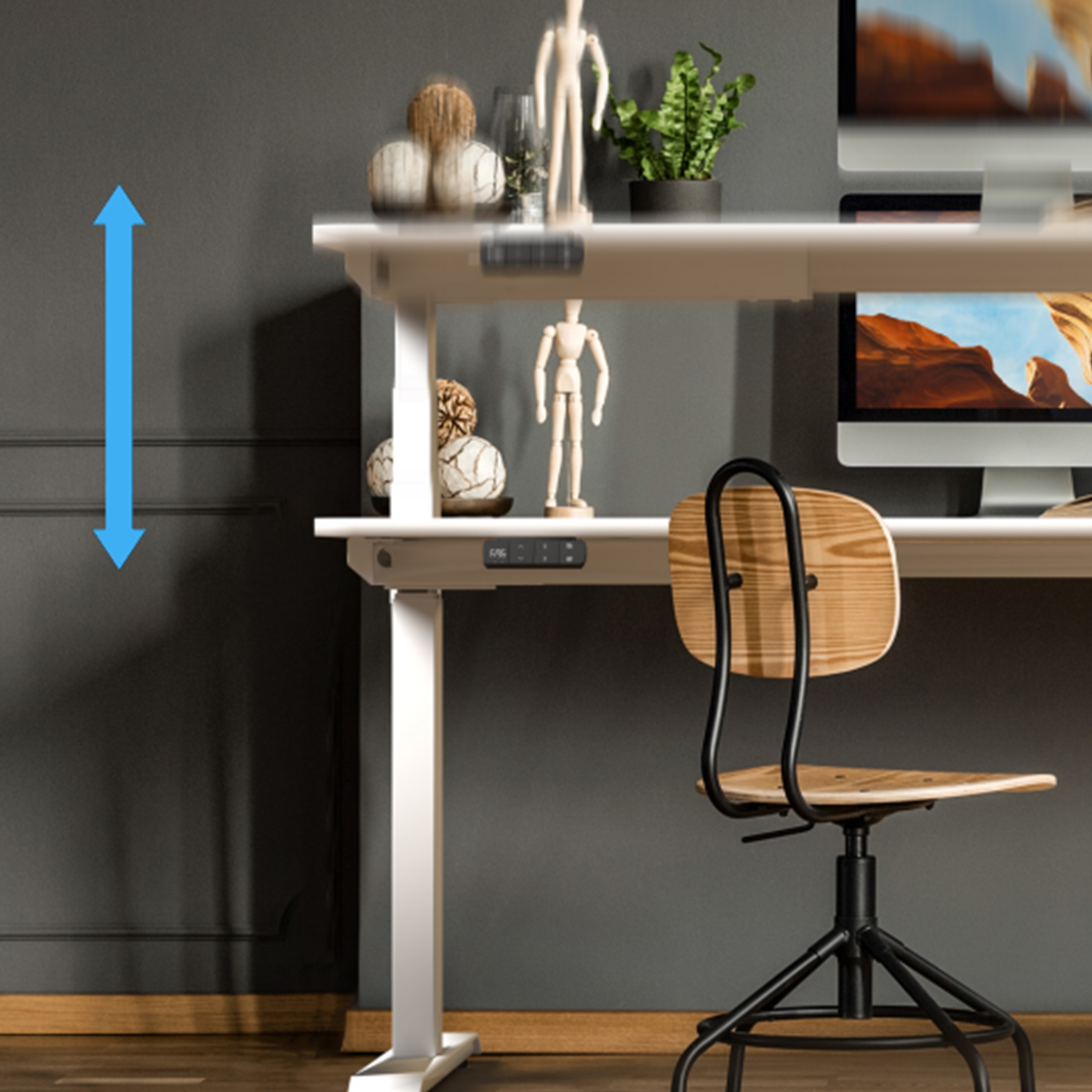 Een zit-sta bureau is een geweldige aanwinst Een zit-sta bureau is een geweldige aanwinst