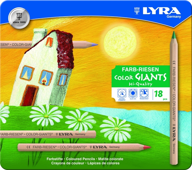 Kleurpotlood LYRA Color Giants Nature blik à 18 kleuren