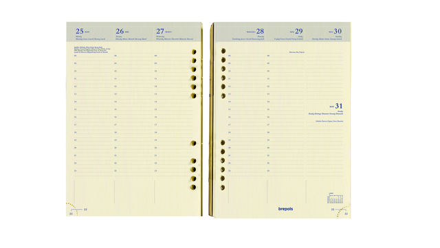 lijnenschema, planbord, grootte A5, ringbind, weekplanning