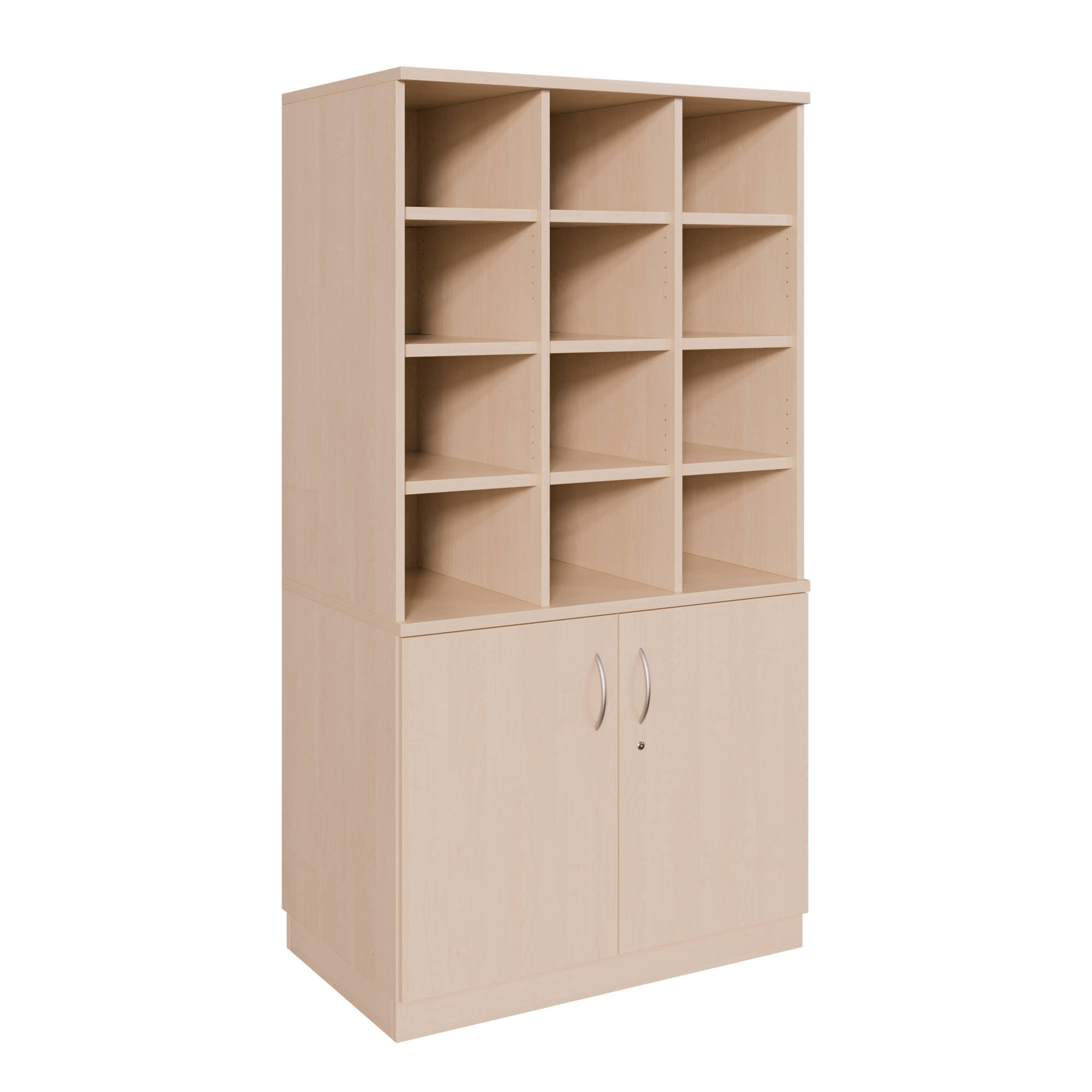 Personeelsvakkast - B/H/D: 100x190x42 cm, 2 deuren, 12 vakken