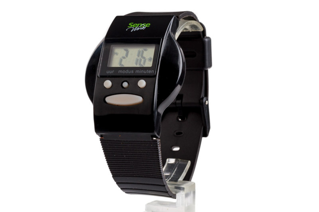 digitale klok, horloge, watch, polsband, synthetisch plastic