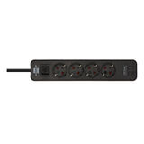 Brennenstuhl E-color PDU 4 contacten, met schakelaar, 2x USB-C, 1.5m