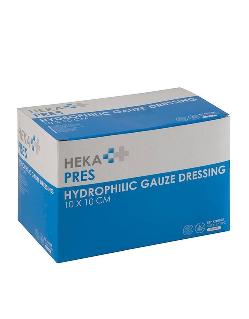 hydrophile gaasverband, gaasverband, HEKA PRES, 10x10 cm, medisch hulpmiddel