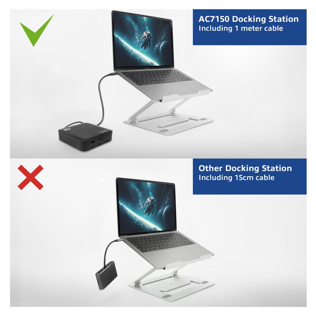 dock station, laptop stand, euro adapter, HDMI?, cable included