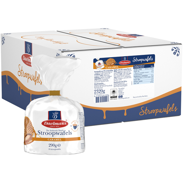 stroopwafels, caramel, daelmans, packaged, box