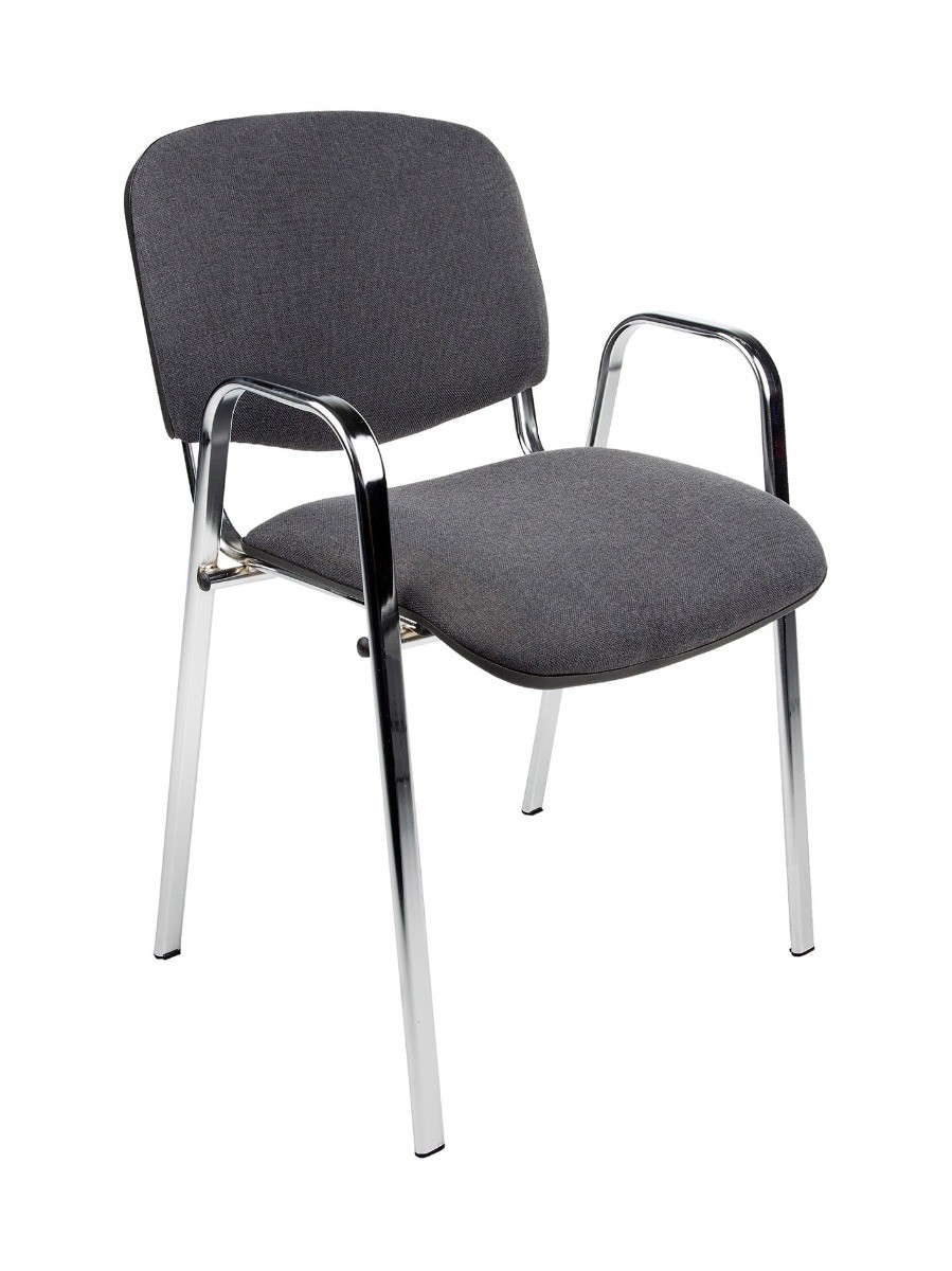 vergaderstoel MILOS-Zwart-Stof-Chroom frame