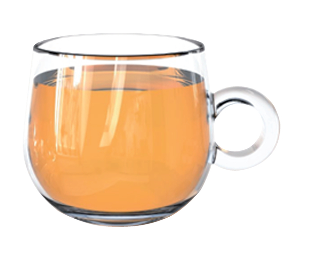 glas, kopp, beker, thee, oranje vloeistof
