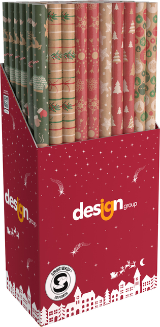 cadeaupapier, kerstmotief, papierrollen, meerkleurig, 10 rollen