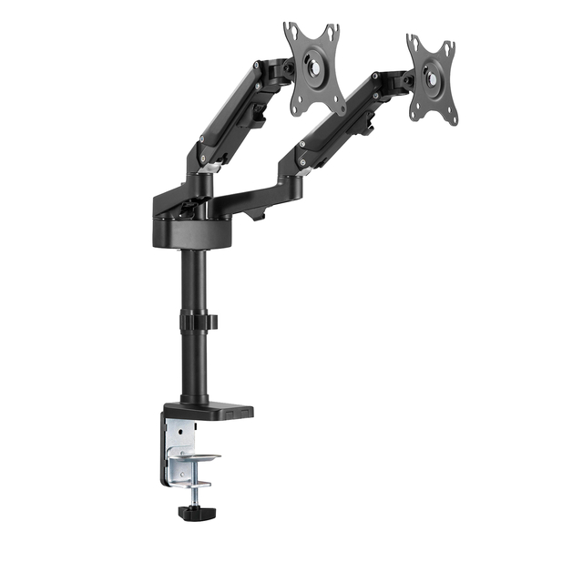 verstelbare monitorarm, dual monitor arm, bureauarm, desk mount, klembevestiging