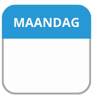 Labellord PL Daglabel Etiket Maandag 25x25 mm Flush 1000st