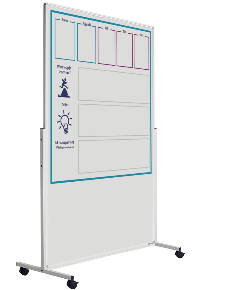 Smit Visual mobiel whiteboard, bedrukt - 180x120 cm