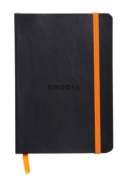 Notitieboek Rhodia A6 lijn 72 vel 90gr zwart