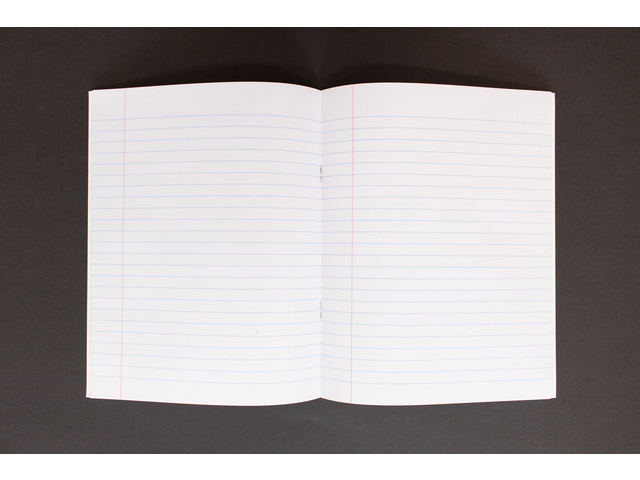 notitieboek, ruled pages, lijnvoering, wit blad, open boek