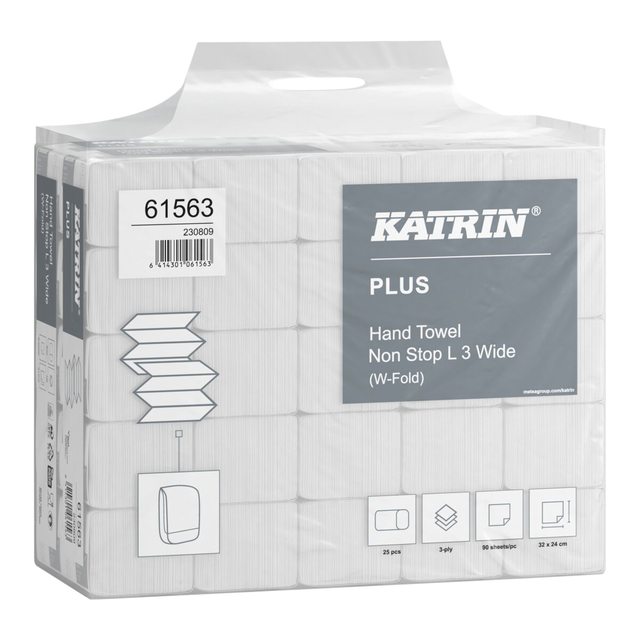 Handdoek Katrin W-vouw Plus 3-laags 320x240mm 25x90st