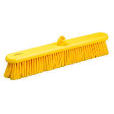 Hillbrush Veegbezem Kunststof 39cm Geel doos 4 stuks