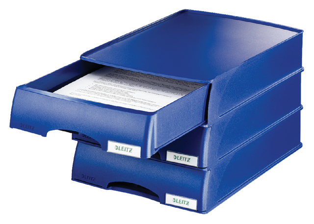 boxen, ordner, twee-laags, blauw, Leitz
