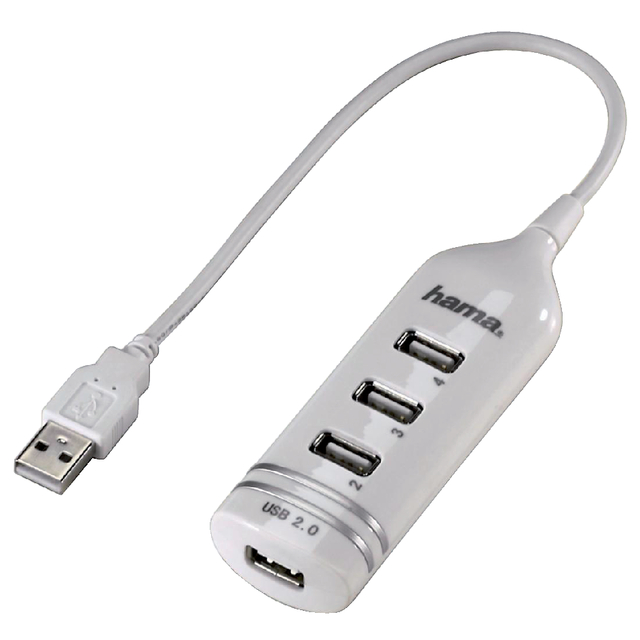 Hub Hama USB 2.0 4 poorts wit