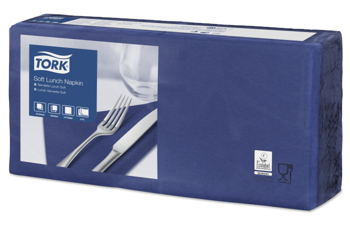 Tork Tissue Servet 33x33cm 3lgs 1_4vw Blauw 10x150st