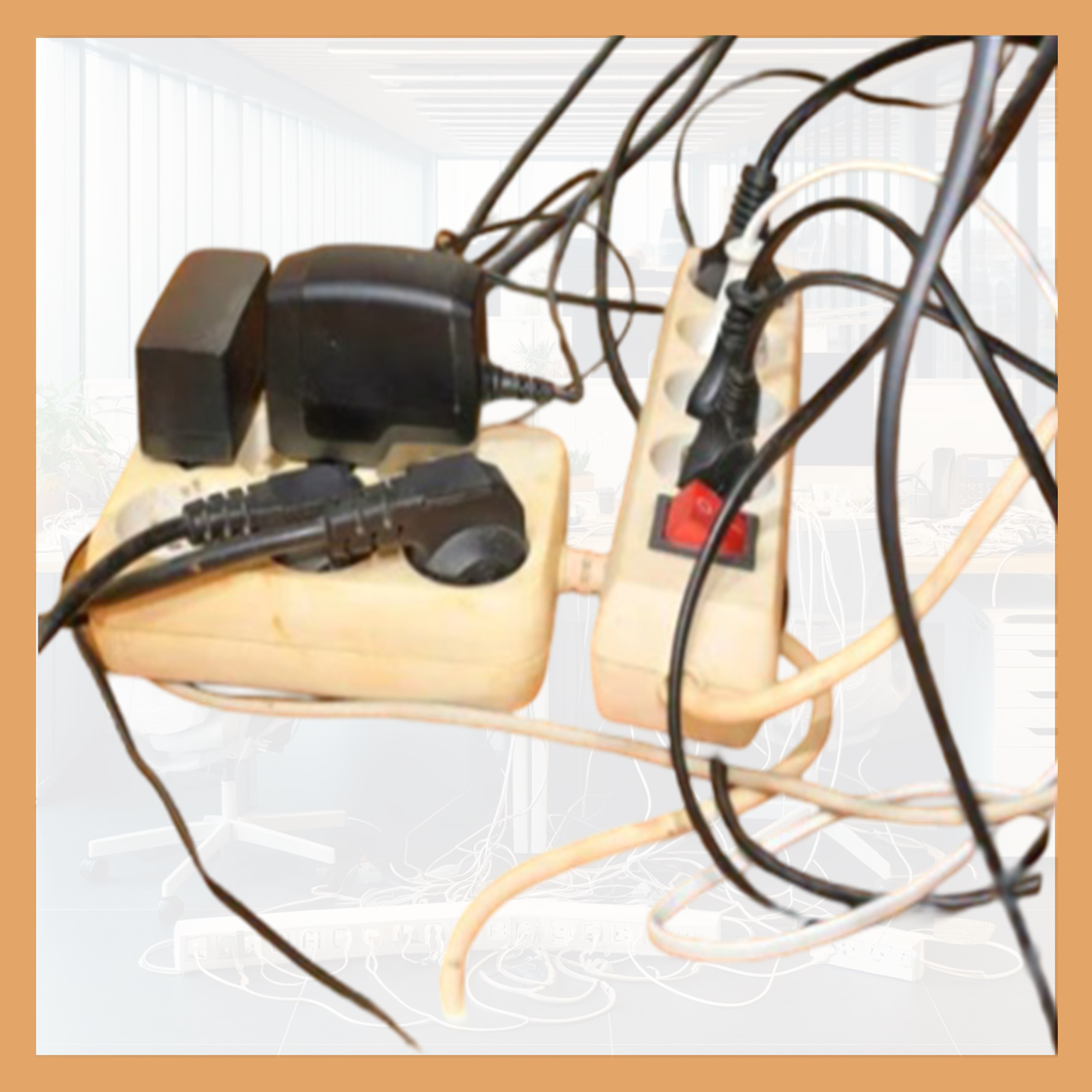 Georganiseerde plek om te werken bij veranderende behoefte naar stroomvoorziening Georganiseerde plek om te werken bij veranderende behoefte naar stroomvoorziening