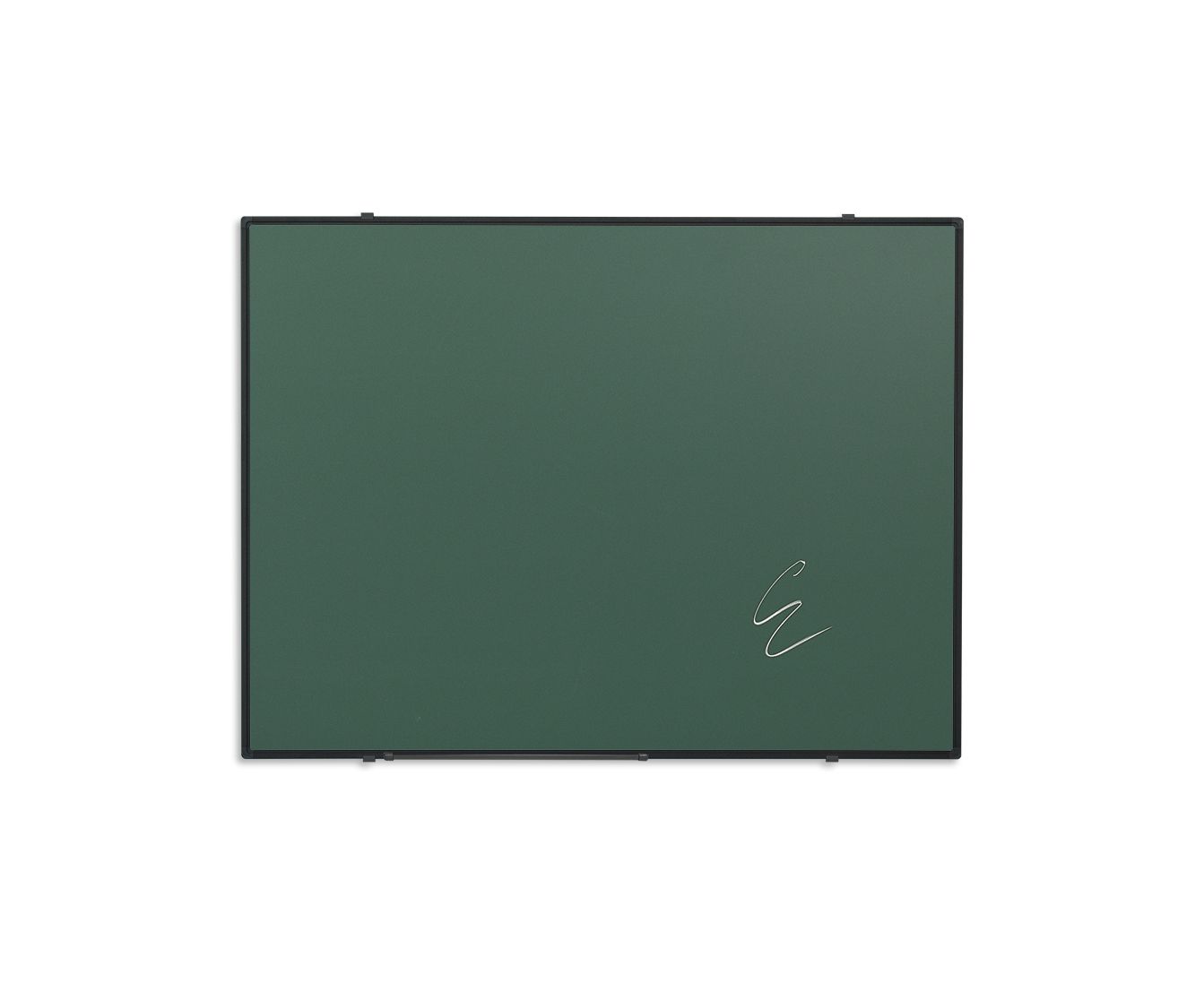 Krijtbord zwart Softline profiel 8mm, emailstaal groen - 120x150 cm
