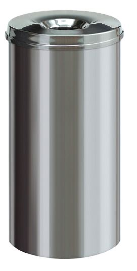VepaBins Vlamdovende Papierbak RVS 50 liter