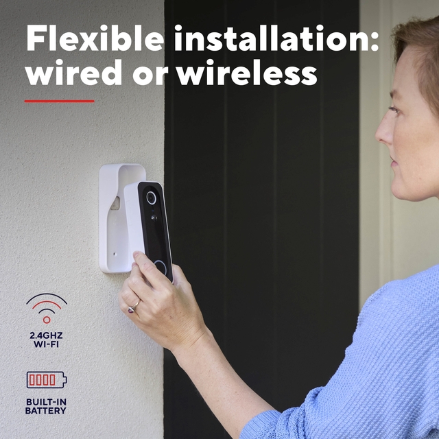 deurbel, slimme deurbel, wandbevestiging, draadloos, 2.4GHz Wi-Fi